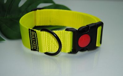 Halsband 40mm breit Gr. M-L Neon-Gelb Security-Lock, Bulldogge Retriever Boxer