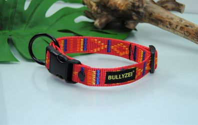 Halsband 25mm rot Indianer-Motiv Boxer Husky Retriever Collie Bulldogge Setter