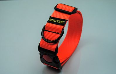 Halsband 40mm breit Gr. M-L Orange Security-Lock Bulldogge Retriever Boxer Collie