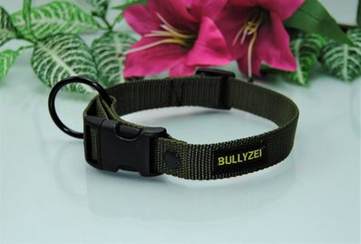 Halsband 25mm tarn Oliv Collie Setter Schäferhund Retriever Boxer Bulldogge