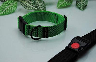 Halsband 40mm breit Gr. M-L Neon-Grün Security-Lock, Bulldogge Retriever Boxer