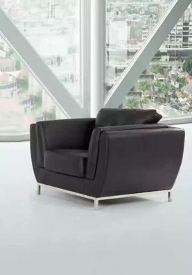 Schwarz Sessel Arbeitszimmer Büro Möbel Luxus Polster Stoff Neu
