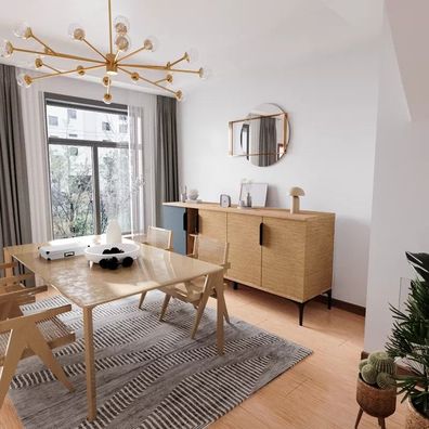 Braun Grau Helles Modern Rechteckig Sideboard Wohnzimmer Luxus Design