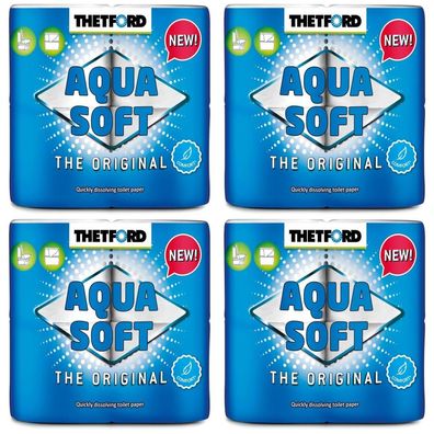 4 x Thetford Aqua Soft Toilettenpapier WC Papier Campingtoilette 4 Rollen