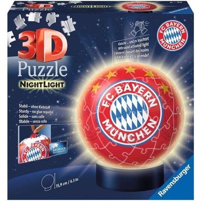 RAV 3D Puzzle-Ball Nachtlicht: FC B. M. 121779 - Ravensburger 121779 - (Spielware...
