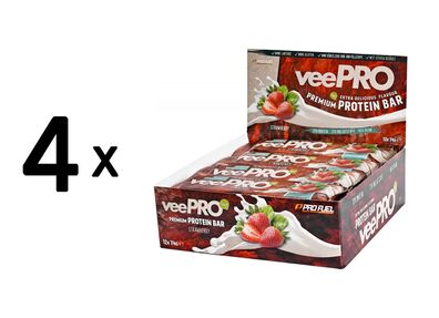 4 x ProFuel veePro Bar (12x74g) Strawberry