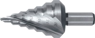 Stufenbohrer Bohrber.5-28mm HSS Spiralnut Z.2 Stufen 7 RUKO