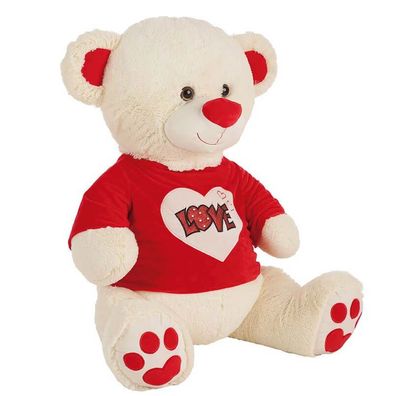 Teddy mit T-Shirt "Love" rot - verschiedene Größen - Größe: 70 cm