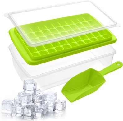 BPA-freie Eiswürfelform mit Deckel und Behälter für Gefrierschrank, mit Deckel, ...
