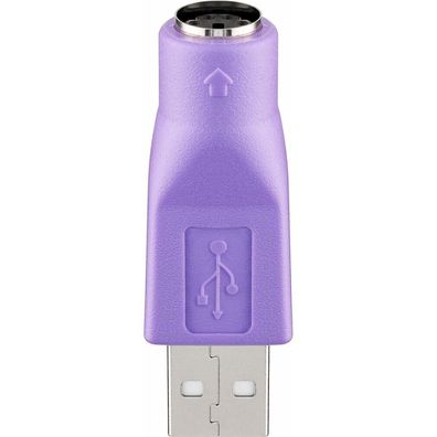 USB 2.0 Adapter, USB-A Stecker > PS/2 Buchse (violett, für Kombo Tastatur)