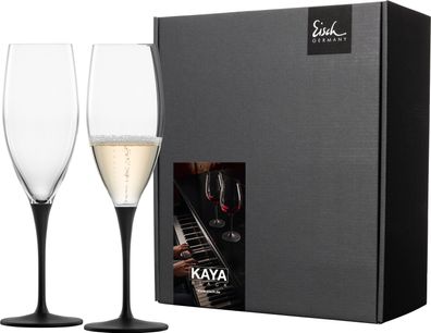 EISCH 2 Champagnergläser 500/71 im Geschenkk. Festivity KAYA BLACK 77350072