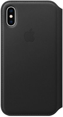 Apple Leder Folio Case iPhone XS Max Bookcase Schutzhülle Cover Case schwarz
