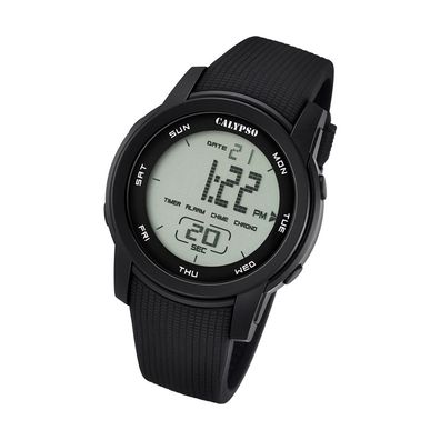 Calypso Kunststoff PUR Herren Uhr K5698/6 Armbanduhr schwarz Digital UK5698/6