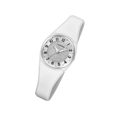 Calypso Kunststoff PU Damen Uhr K5752/1 Armbanduhr weiß Analogico UK5752/1