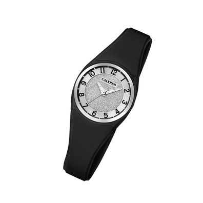 Calypso Kunststoff PU Damen Uhr K5752/6 Armbanduhr schwarz Analogico UK5752/6