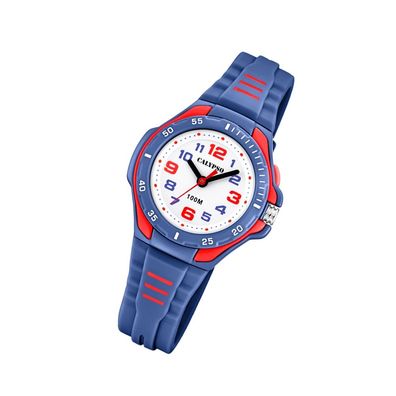 Calypso Kunststoff PU Kinder Uhr K5757/5 Fashion Armbanduhr blau Junior UK5757/5