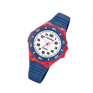 Calypso Kunststoff PU Kinder Uhr K5758/1 Fashion Armbanduhr blau Junior UK5758/1