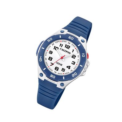 Calypso Kunststoff PU Kinder Uhr K5758/2 Fashion Armbanduhr blau Junior UK5758/2