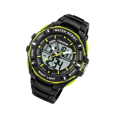 Calypso Kunststoff PU Herren Uhr K5769/4 Armbanduhr schwarz Digital UK5769/4