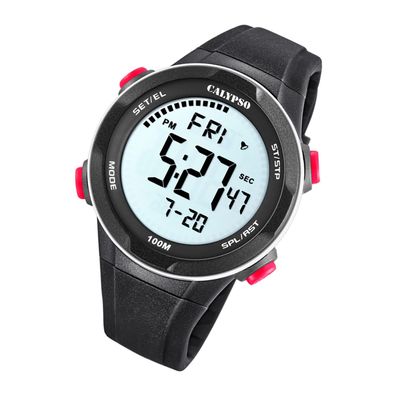 Calypso Kunststoff Herren Jugend Uhr K5780/2 Digital Armbanduhr schwarz UK5780/2