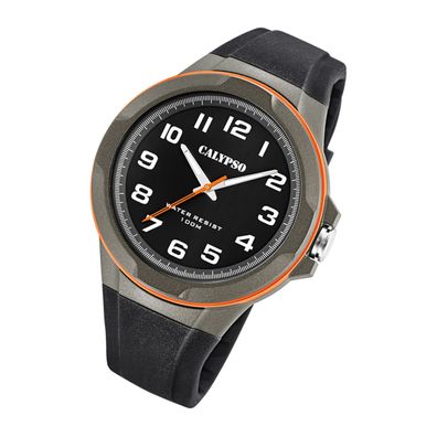 Calypso Kunststoff Herren Jugend Uhr K5781/4 Analog Armbanduhr schwarz UK5781/4