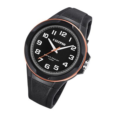 Calypso Kunststoff Herren Jugend Uhr K5781/6 Analog Armbanduhr schwarz UK5781/6