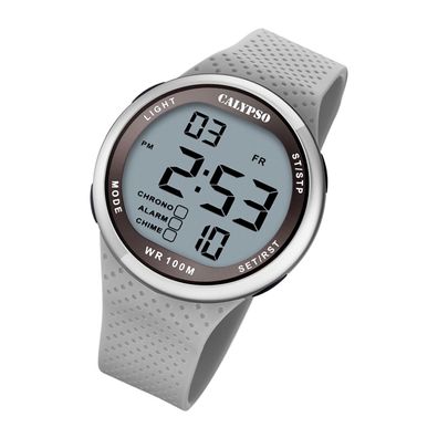 Calypso Kunststoff Herren Jugend Uhr K5785/1 Digital Armbanduhr grau UK5785/1