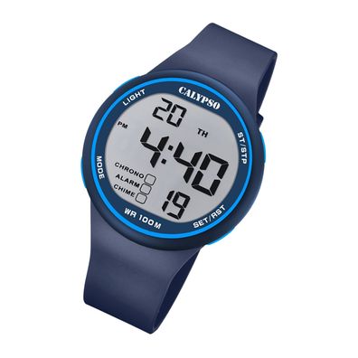 Calypso Kunststoff Herren Uhr K5795/3 Digital Sport Armbanduhr blau UK5795/3