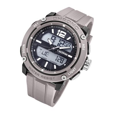 Calypso Kunststoff Herren Uhr K5796/1 Analog-Digital Armbanduhr grau UK5796/1