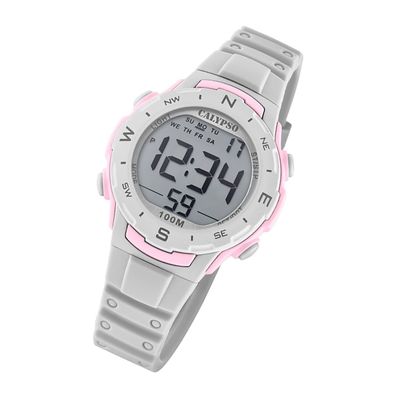 Calypso Kunststoff Damen Uhr K5801/1 Digital Sport Armbanduhr grau UK5801/1