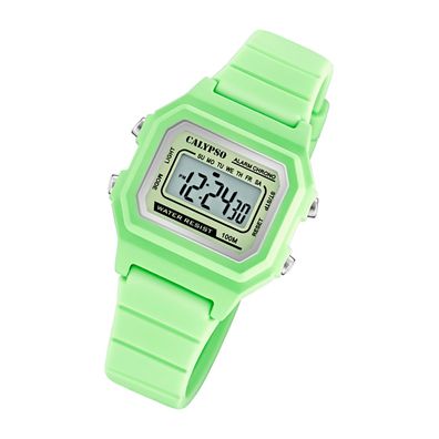 Calypso Kunststoff Unisex Uhr K5802/1 Digital Sport Armbanduhr hellgrün UK5802/1