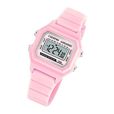 Calypso Kunststoff Damen Uhr K5802/3 Digital Sport Armbanduhr rosa UK5802/3