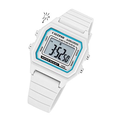 Calypso Kunststoff Herren Uhr K5805/1 Digital Sport Armbanduhr weiß UK5805/1