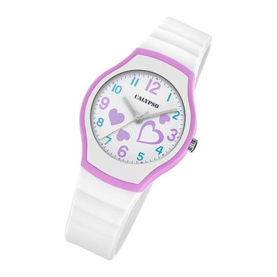 Calypso Kunststoff Jugend Uhr K5806/1 Analog Fashion Armbanduhr weiß UK5806/1