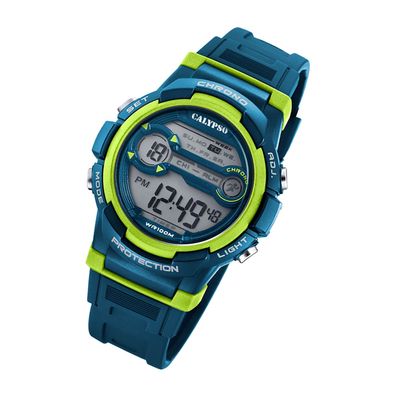 Calypso PU Jugend Uhr K5808/3 Digital Armbanduhr dunkelblau hellgrün UK5808/3