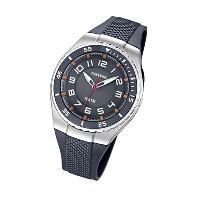 Calypso Silikon Herren Uhr K6063/1 Armbanduhr Casual grau Analogico UK6063/1