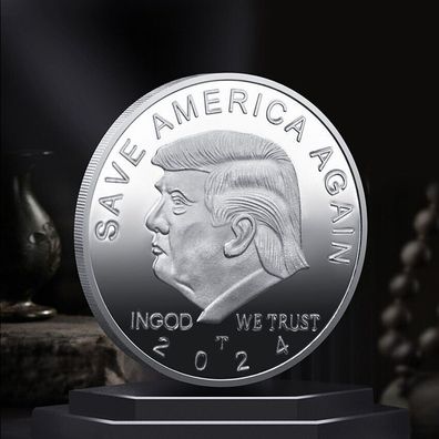2024 Donald Trump/ Medaille/ Amerika/ Neusilber mit Farbe (MEDT04241)