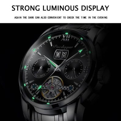 Men Mechanical Wristwatch Genuine Leather Automatic Sports