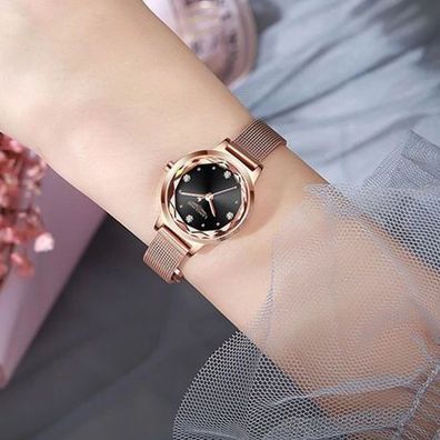 Simple Women Watches Top Rose Gold Quartz Wrist Watch Ladies