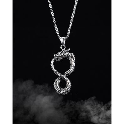 Infinity Symbol Dragon Necklace Personalized Titanium Steel Pendant