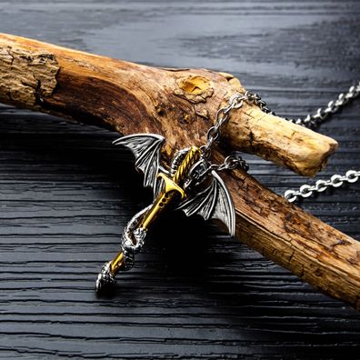 Guolong Pendant Personalized Street Fashion Sword Titanium Steel Necklace For Men