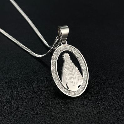 Simple Virgin Mary Pendant Personalized Stainless Steel Necklace