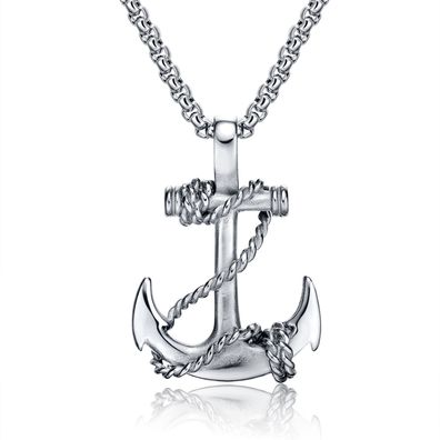 Source Ship Anchor Cross Pendant Titanium Steel Men's Necklace