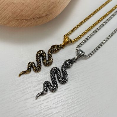 Personalized Punk Snake Pendant Personalized Stainless Steel Necklace For Men