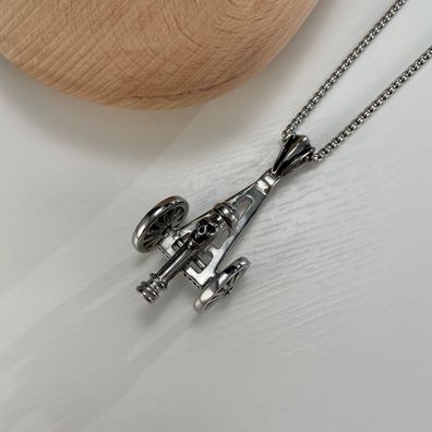 Style Personality Gun Carriage Pendant Stainless Steel Necklace For Men