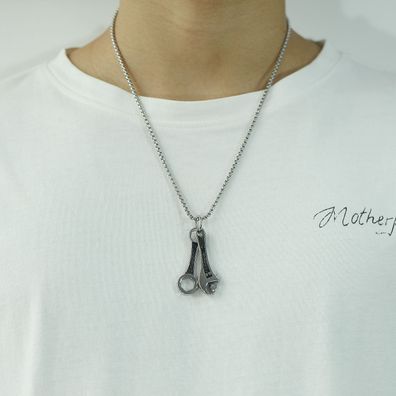 Men's Personalized Titanium Steel Wrench Tool Pendant Necklace