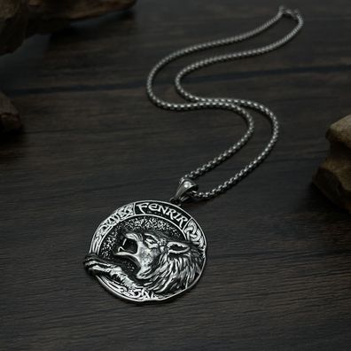 Personalized Viking Aoding Fenille Wolf Pendant Titanium Steel Necklace For Men