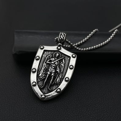 Angel Shield Pendant Personality Titanium Steel Men's Necklace