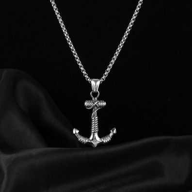 Stainless Steel Boat Anchor Pendant Personalized Necklace For Men