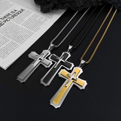 Source Cross Titanium Steel Necklace Unique Hipster Pendant